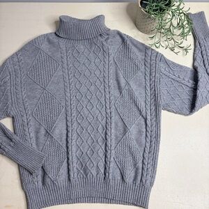 Shore Cable Knit Turtleneck Sweater, new